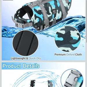 Camouflage Dog Life Jacket by [Brand] - Blue and Black